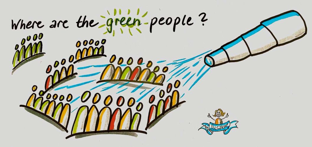 Where are the green people?